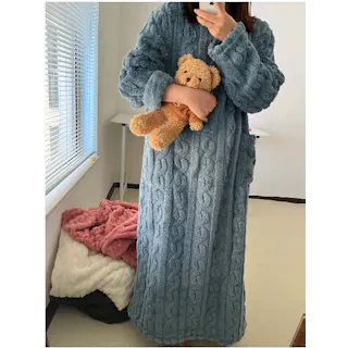超保温ルームウェア 膝下までのワンピースがおススメ ルームウェア レディース ギフト 着る毛布 ルームウェア 裏起毛柔らかい 肌触り 厚手 もこもこ部屋着 防寒