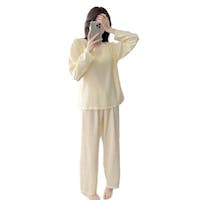 パジャマ レディース 可愛いパジャマ - 部屋着 レディース 綿 春 夏 秋 長袖 上下セット ワイドパンツ 部屋着 ゆったり 肌に優しい