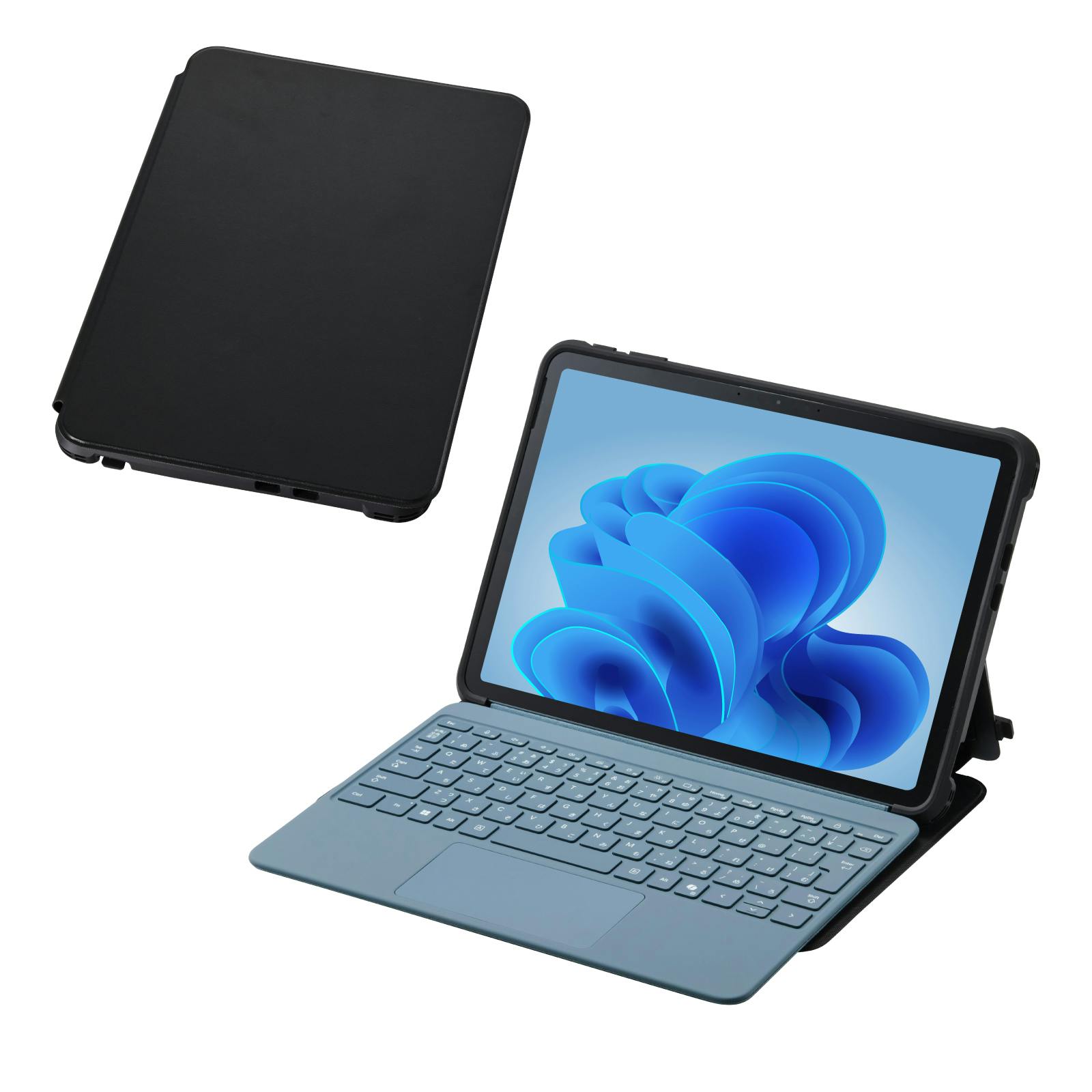 Surface Pro 12 インチ ケース スタンド機能 キーボード対応 ブラック