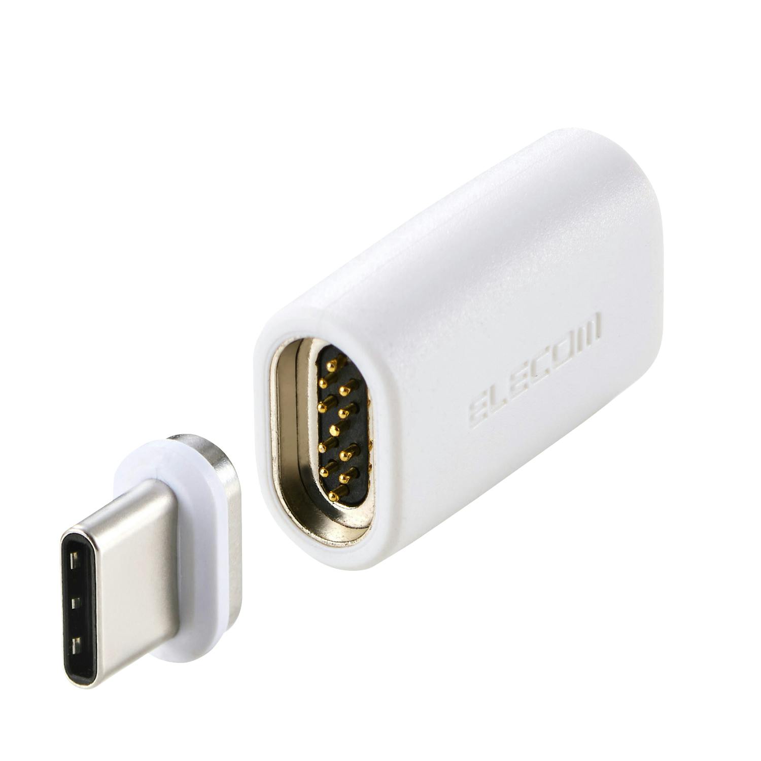 USB-C マグネット 変換アダプタ 100W PD対応 ブレーカー内蔵 ホワイト