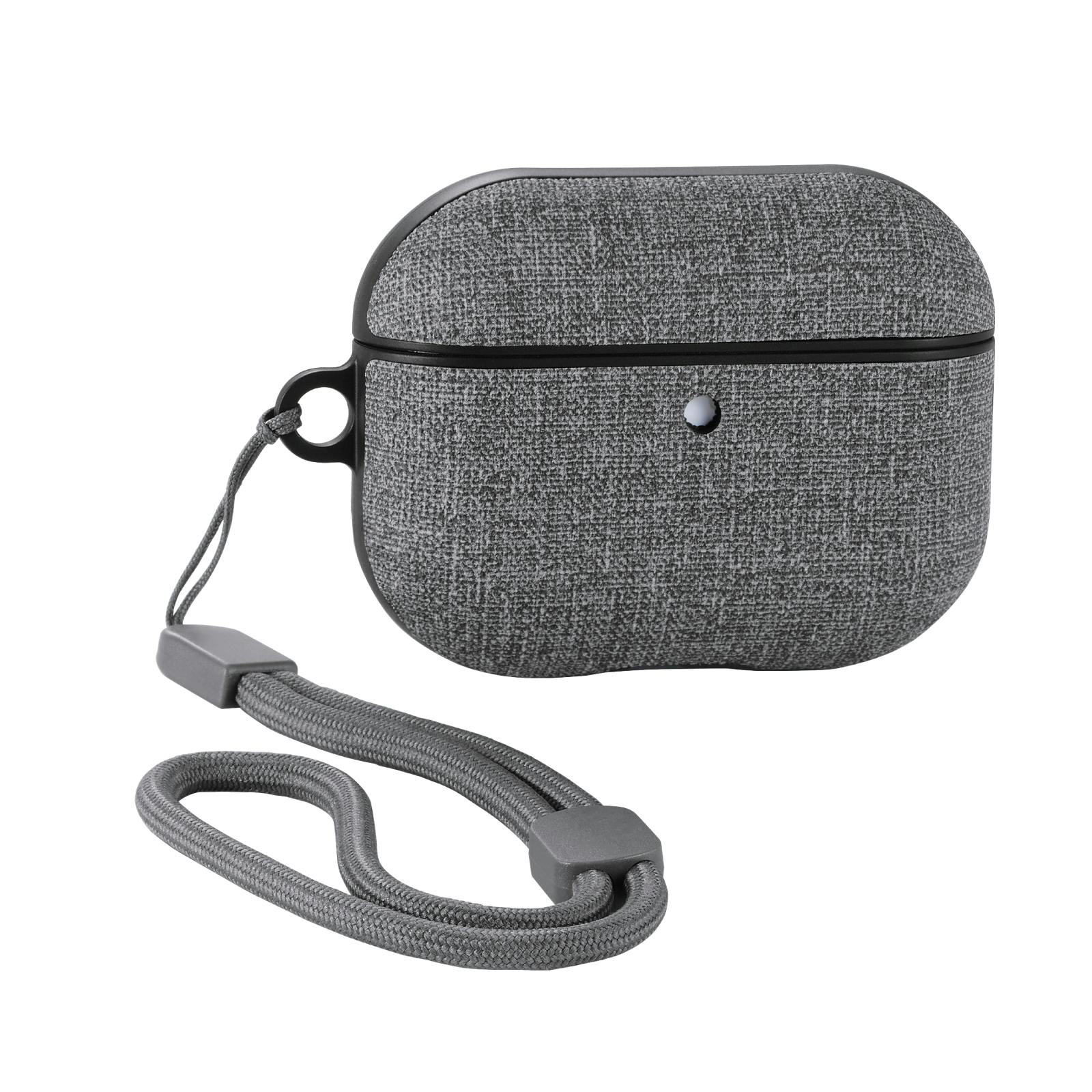 AirPods Pro 3 ケース MagSafe対応 ファブリック調 TPU 耐衝撃 グレー