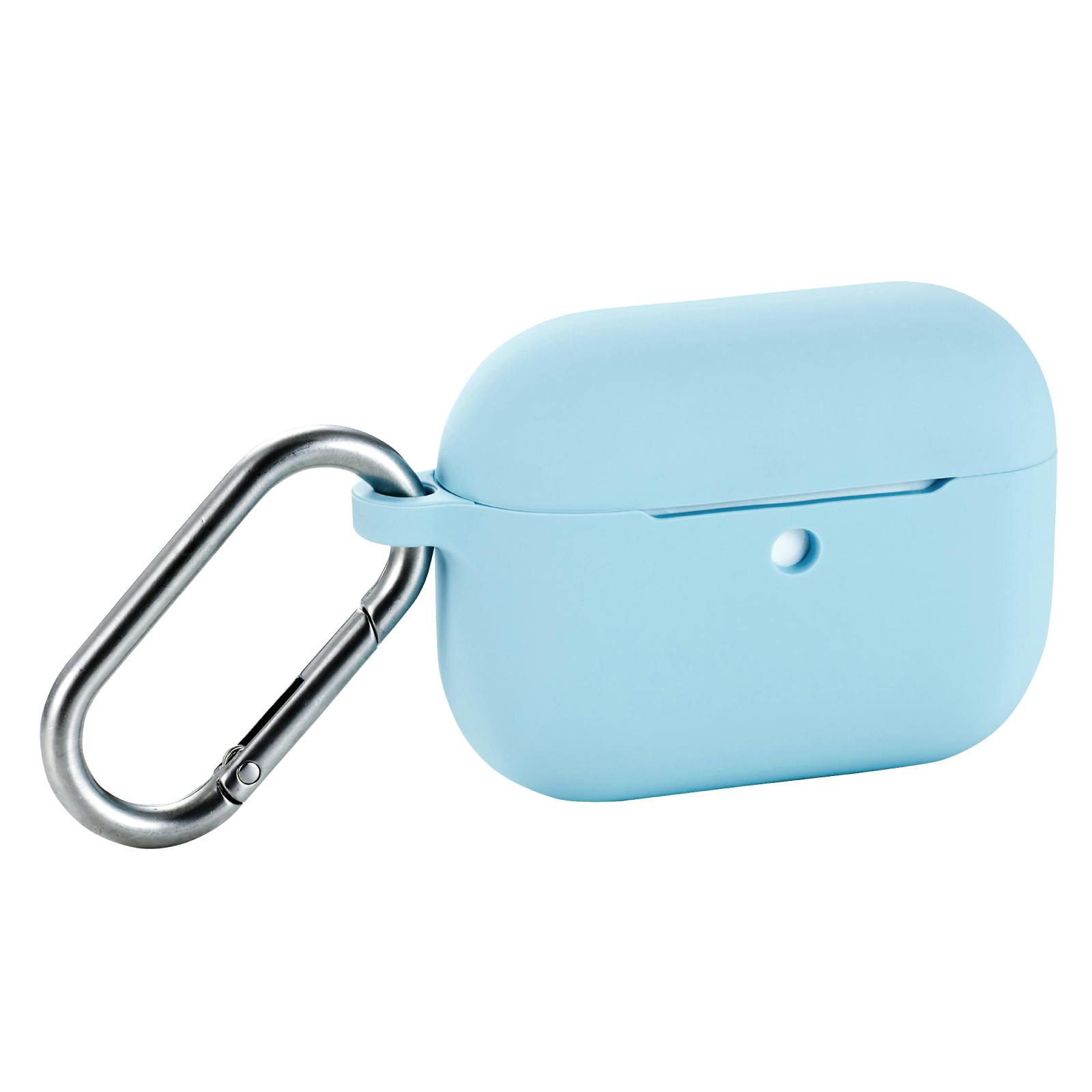 AirPods Pro 3 ケース MagSafe対応 シリコン 耐衝撃 カラビナ付 ブルー