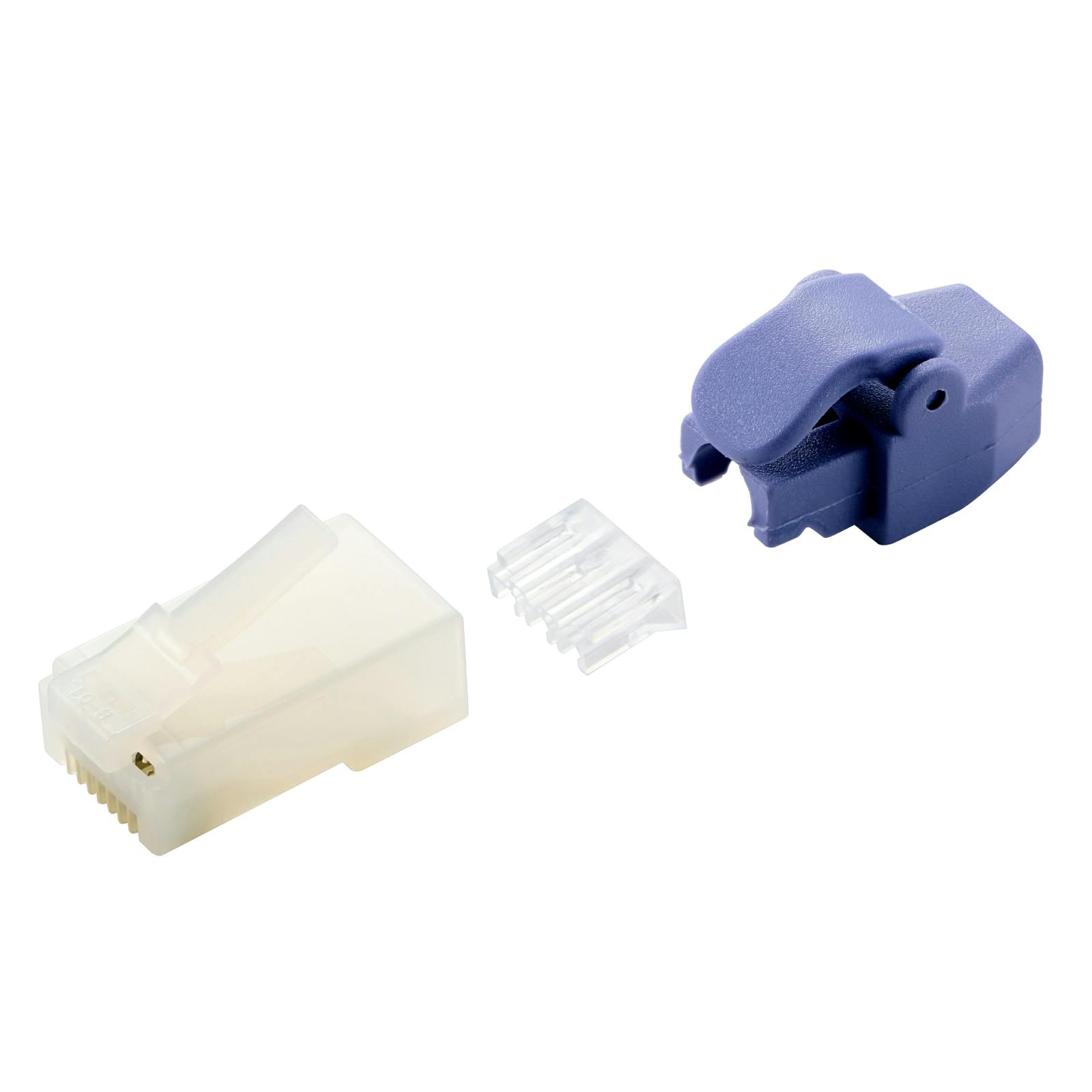 RJ45 LANコネクタ Cat6 10個 自作用 ロードバー＋プロテクター ハーフクリア