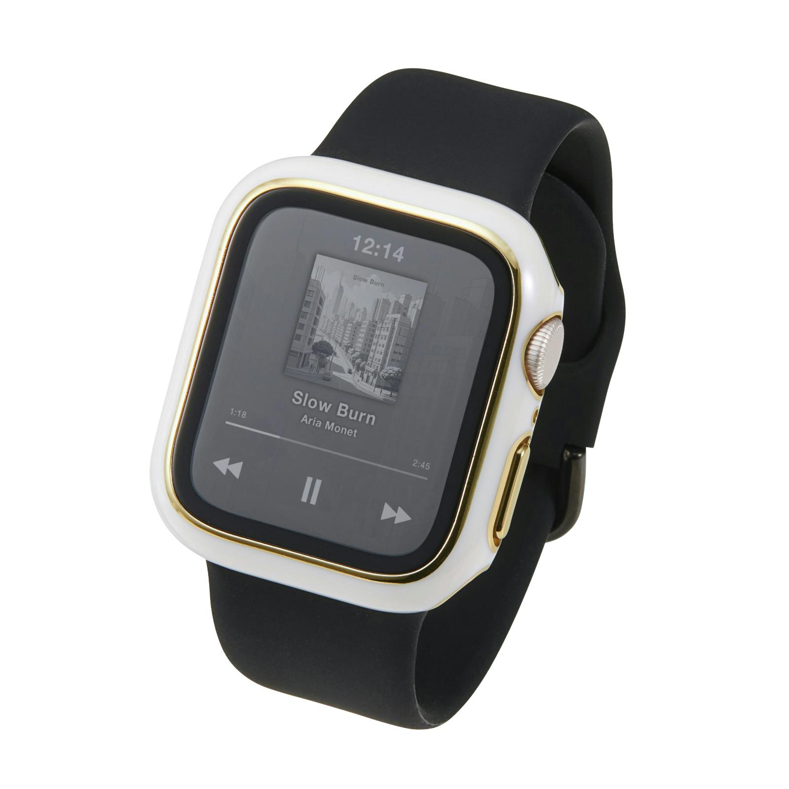 アップルウォッチ [ 40mm ] フルカバー メタリックライン ホワイト