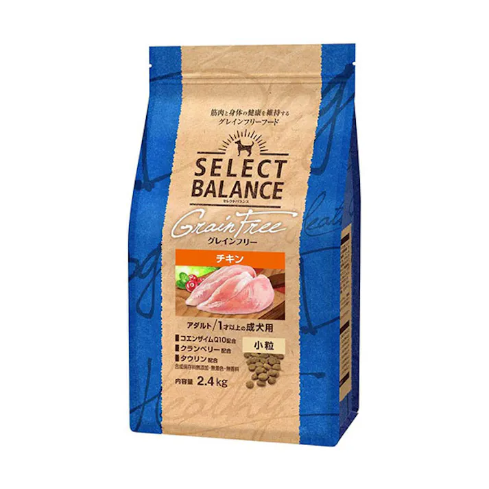 セレクトバランス グレインフリー アダルト / 1才以上の成犬用チキン小粒 2.4kg