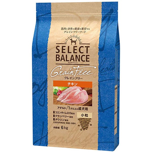 セレクトバランス グレインフリー アダルト / 1才以上の成犬用チキン小粒 6kg