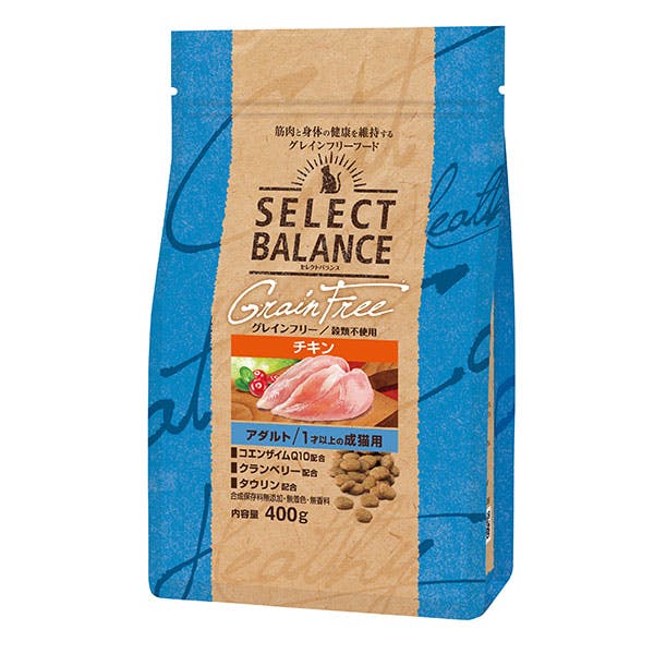 セレクトバランス グレインフリー アダルト / 1才以上の成猫用チキン 400g