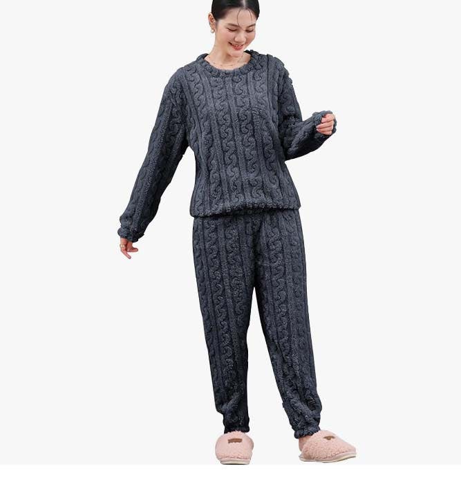 パジャマ レディース 冬用 ふわふわ 部屋着 長袖 長ズボン 上下セット フリース 暖かい 厚手 ゆったり 可愛い 部屋着 パジャマ 秋 冬 春