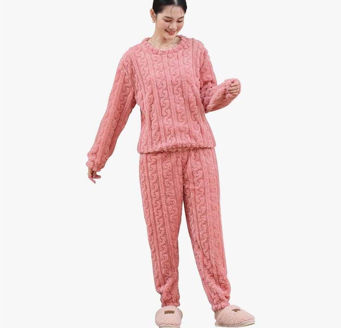 パジャマ レディース 冬用 ふわふわ 部屋着 長袖 長ズボン 上下セット フリース 暖かい 厚手 ゆったり 可愛い 部屋着 パジャマ 秋 冬 春