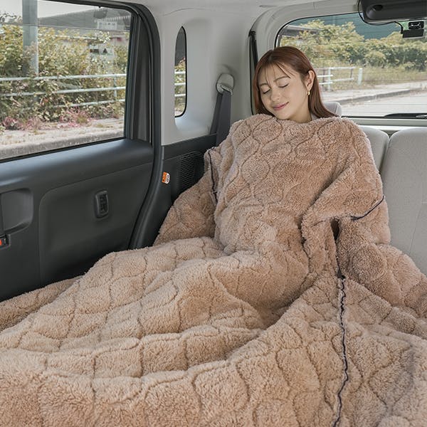 フルフル寝袋 HOTαリバーシブル着る寝袋クッション ブラウン 約140×190cm】 ちあふる