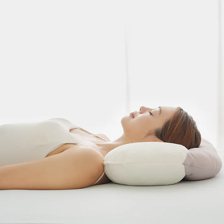 【快眠五つ星まくら ホワイト(グレー)リバーシブル 約30×54×11cm】 ちあふる 3種中材 正しい寝姿勢 くぼみ形状 横寝サポート 首高調整 リバーシブルカバー Q-MAX0.45以上 JAN:4571414696449