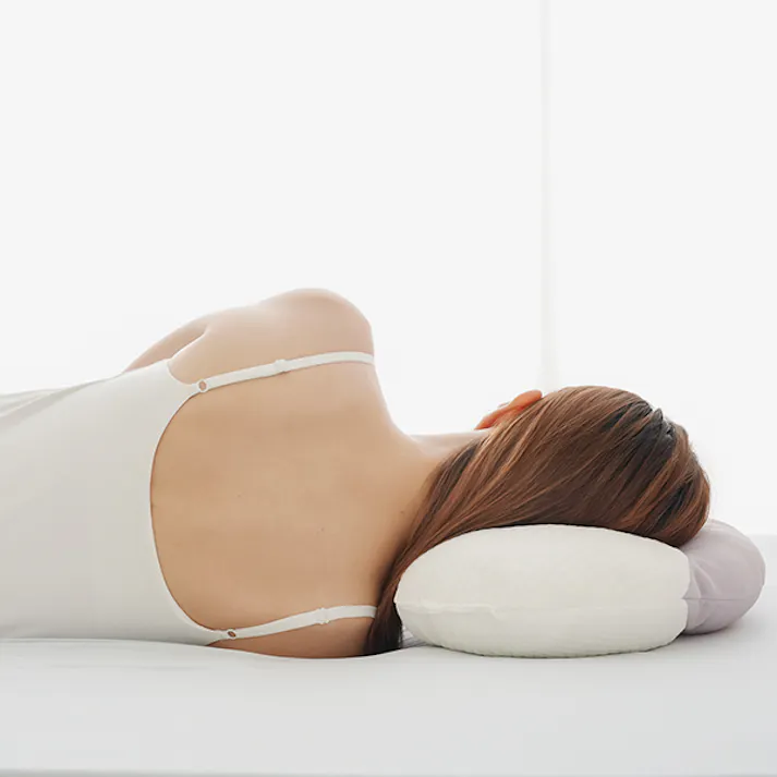 【快眠五つ星まくら ホワイト(グレー)リバーシブル 約30×54×11cm】 ちあふる 3種中材 正しい寝姿勢 くぼみ形状 横寝サポート 首高調整 リバーシブルカバー Q-MAX0.45以上 JAN:4571414696449