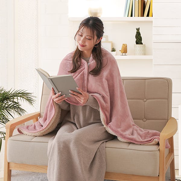 HOTαアルミ入り腰巻きブランケット ピンク 約140×90cm お得な2個セット