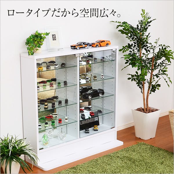 【未使用】コレクションラック 幅90 ホワイト CLR-900 コレクションラック【-Luke-ルーク】浅型ロータイプ／カラー：ホワイト