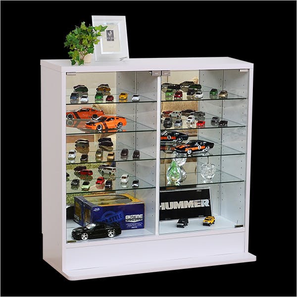 コレクションラック【-Luke-ルーク】深型ロータイプ／カラー：ホワイト