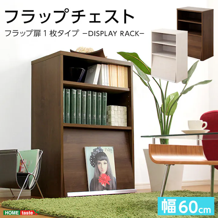 収納家具【DEALS-ディールズ-】 フラップ扉1枚タイプ/カラー:ウォールナット/ お客様組立 #ds60-f1--wal 【4535306147488】【送料込み】