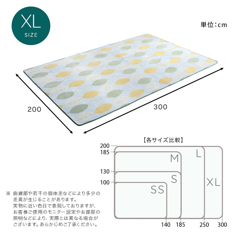 マイクロファイバー・デザインラグマット【XLサイズ】（200×300cm