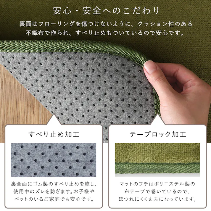 洗えるキッチンマット 50×80cm【クッチーナ -Kuchnia- 】/カラー:カーキ/ #frg-w-s--kh 【4535306238957】【送料込み】
