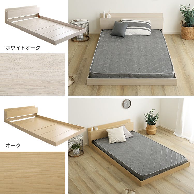 デザインフロアベッド ボンネルコイルマットレスセット(セミダブル