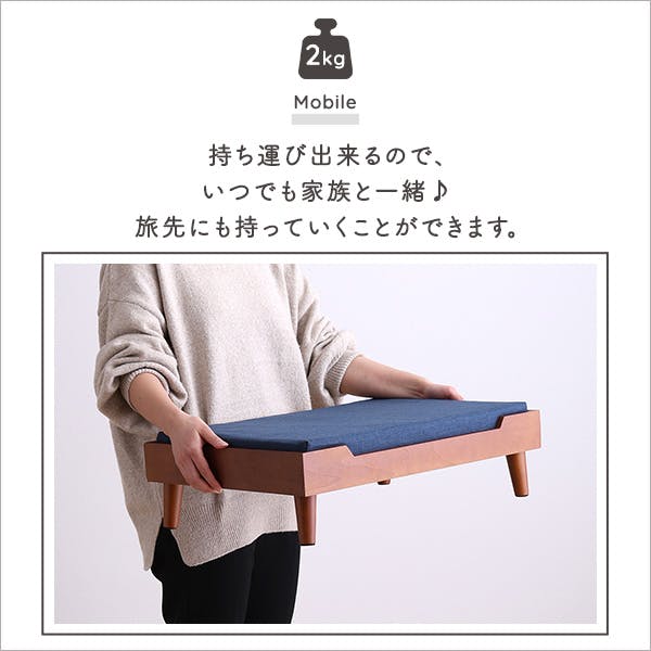 脚付きペットベッド ノーマルタイプ 天然木製／カラー：ナチュラル