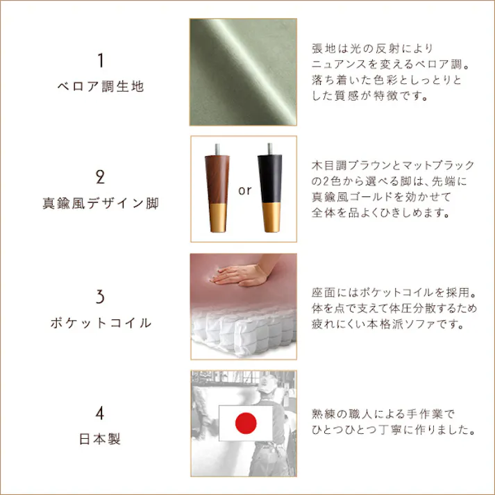 大人かわいいインテリア 片肘2人掛けソファ【Lilou-リルゥ-】/カラー:グリーン&ブラウン/ #sh-07-okel2p--gebr 【4535306203924】【送料込み】