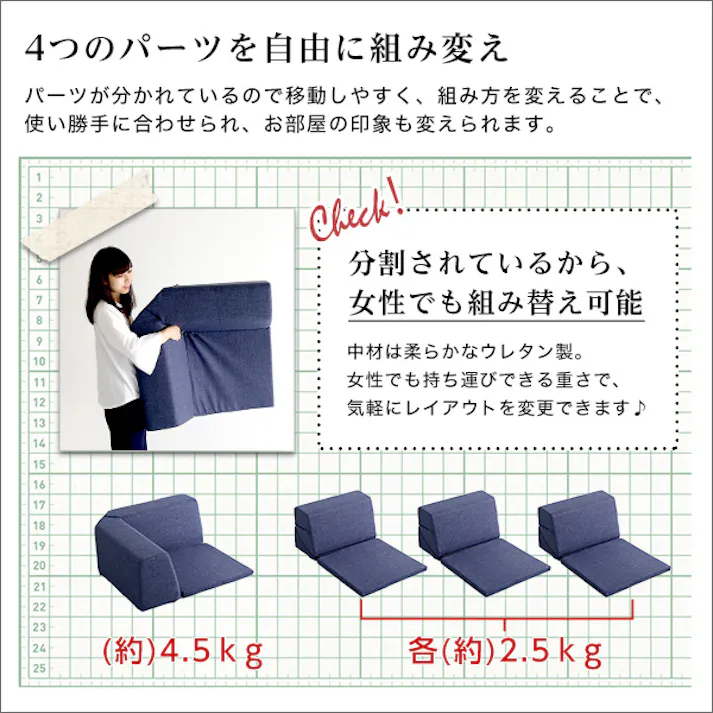 組み合わせ自由 日本製 コーナーローソファ フロアタイプ 【Linum-リナム- 2SET 】/カラー:ブラウン/ #sh-07-rcls-2set--br 【4535306178406】【送料込み】