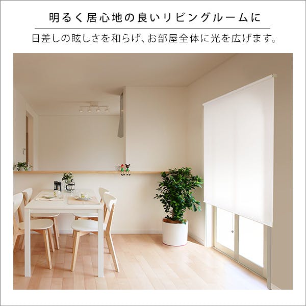 壁空け不要！つっぱりロールスクリーン 幅180cm（採光タイプ）／カラー