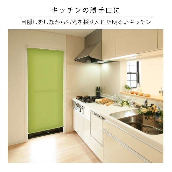 壁空け不要！つっぱりロールスクリーン 幅90cm（採光タイプ）／カラー