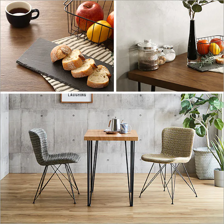 ファブリックダイニングチェア2脚 75cm幅テーブル 3点セット 【PALAY×Umbure】/カラー:SH/ピンク/ お客様組立 #sh-22-ffd3--sh-pk 【4535306211509】【送料込み】