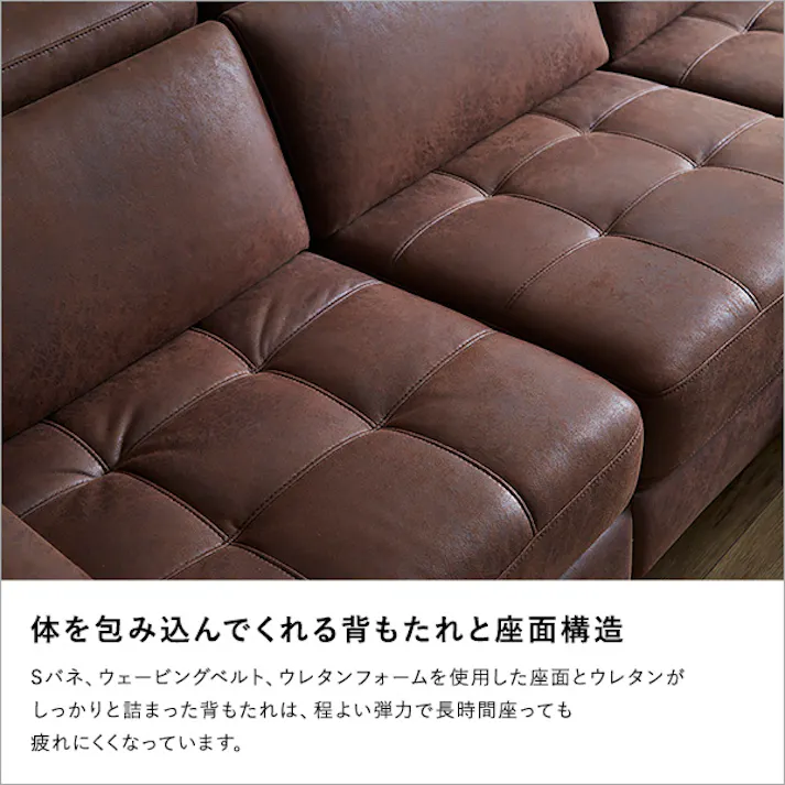 3人掛け レザーファブリック 電動リクライニング カウチソファ【Margot-マーゴ-】/カラー:左カウチ/キャメル/ お客様組立 #sh-24-cel-3--l-ca 【4535306216504】【送料込み】