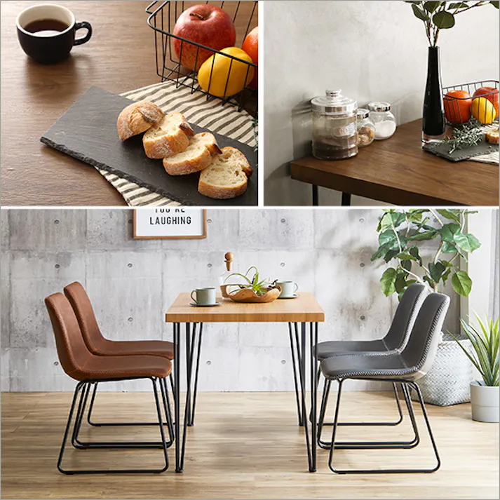 スクエアチェア4脚 110cm幅テーブル 5点セット 【SETH×Umbure】/カラー:WA/ダークブラウン/ お客様組立 #sh-24-std5--wa-dbr 【4535306212155】【送料込み】