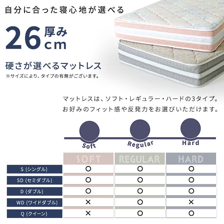 日本製ポケットコイルデザインマットレス【mornisha-モニーシャ