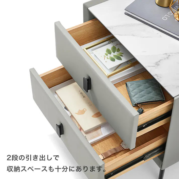 ナイトテーブル セラミック天板付き/カラー:アイボリー/ お客様組立 #sh-li-00561--iv 【4535306228064】【送料込み】