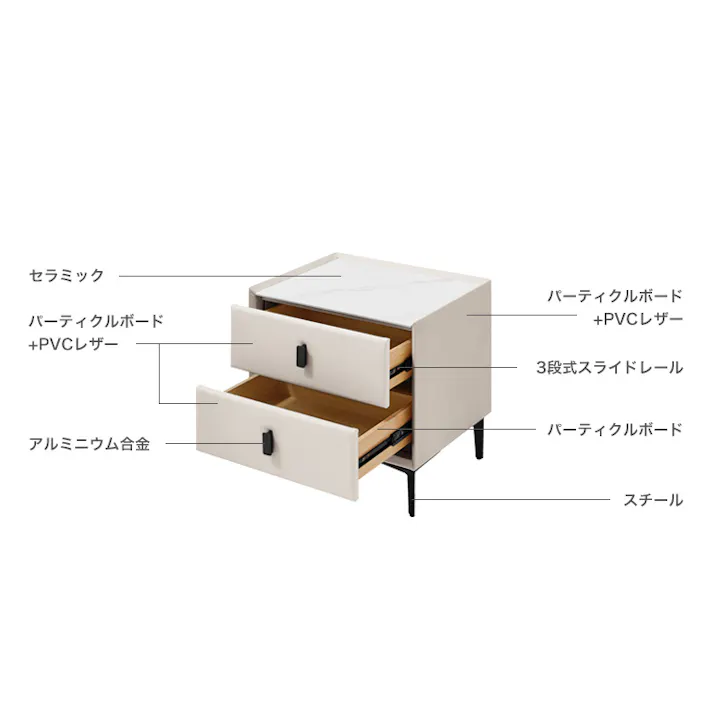 ナイトテーブル セラミック天板付き/カラー:ライトブルー/ お客様組立 #sh-li-00561--lbl 【4535306228019】【送料込み】