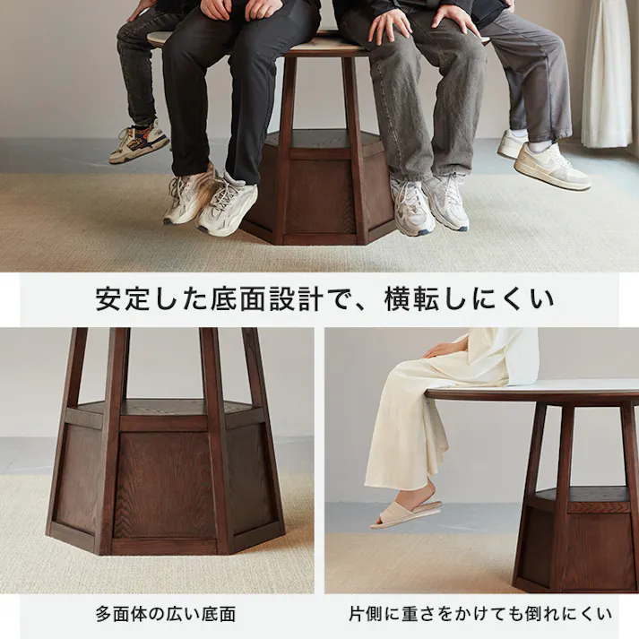 ホワイトアッシュ無垢材ダイニングテーブル&チェア7点セット 130cm/カラー:ウォールナット&ホワイト/ お客様組立 #sh-li-01148--walwh 【4535306234959】【送料込み】