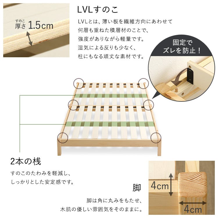 2分で完成！組立簡単ベッド【Trans-トランズ-】(セミダブル)／カラー