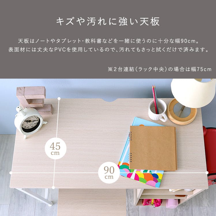 新品ツインデスク 組み立て式 神戸と大阪市内なら無料でお届け致します！ さわやかなツインデスク 90×90cm／カラー：ホワイトオーク／ お客様