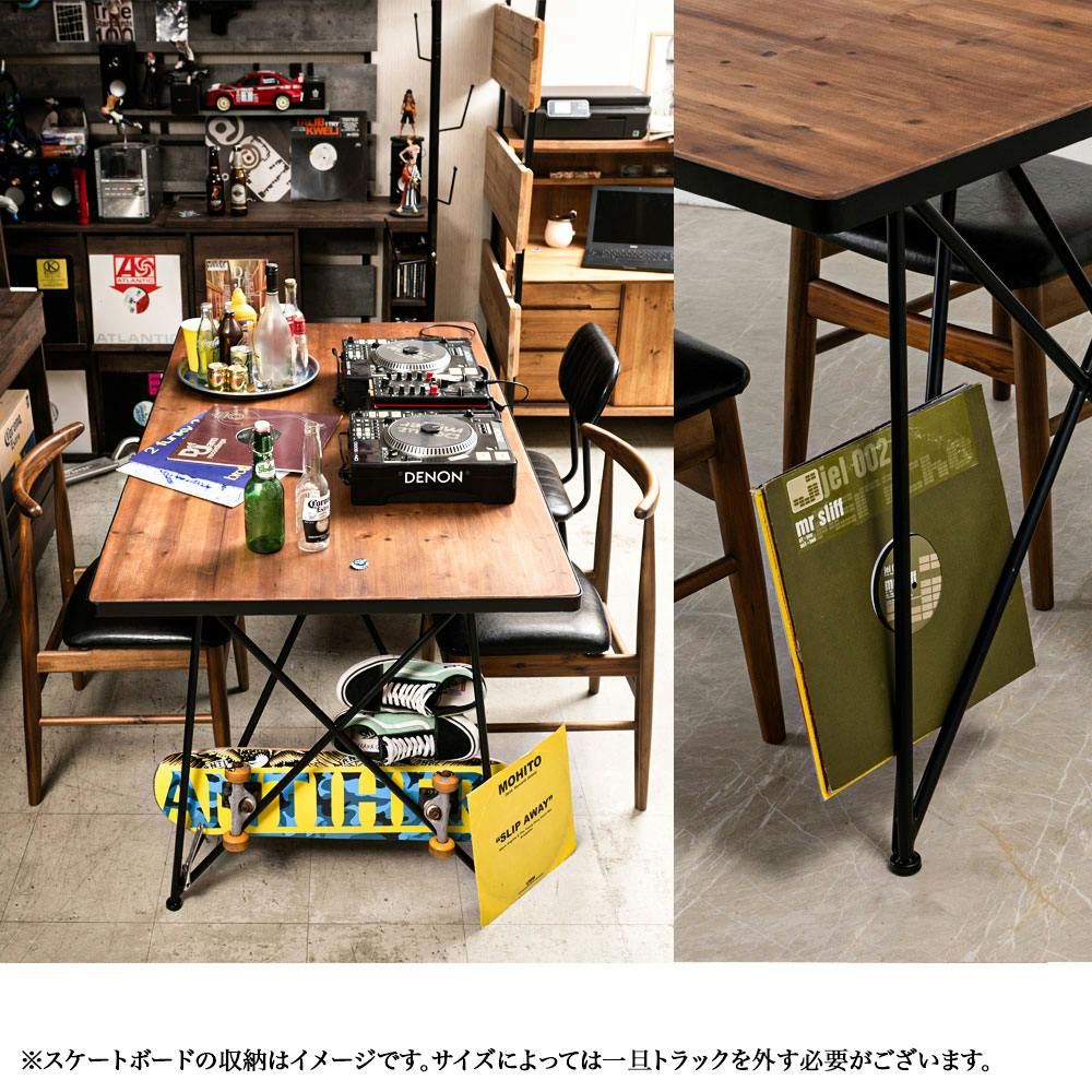 ダイニングテーブル　無垢材　天然木　ヴィンテージ　アイアン ヴィンテージ風のダイニングテーブルがお部屋をバシッとキメる 幅150 4