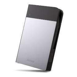 HD-PZN2.0U3-S ICカード対応 耐衝撃 ポータブルHDD 2TB シルバー