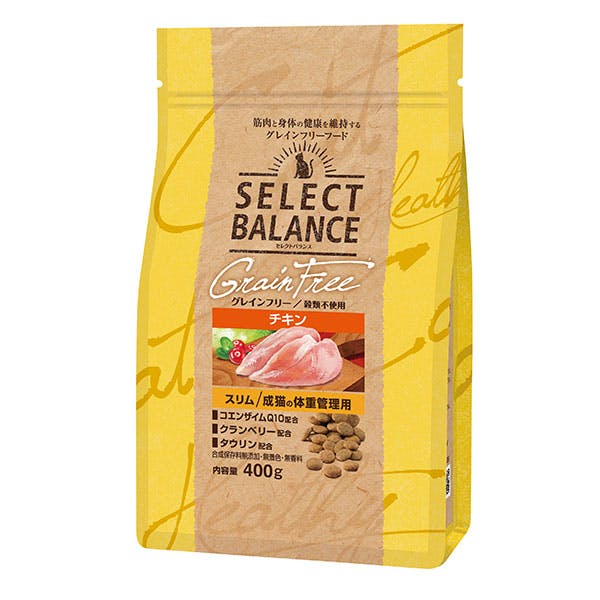 セレクトバランス グレインフリー スリム / 成猫の体重管理用チキン 400g