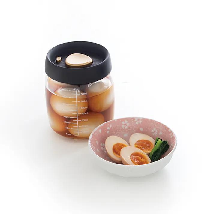 【プッシュで時短 真空ポット 大(800mL) お得な2個セット】 ちあふる 大容量でまとめ保存 押すだけ真空 作り置き シリアル 乾物 4571414693691