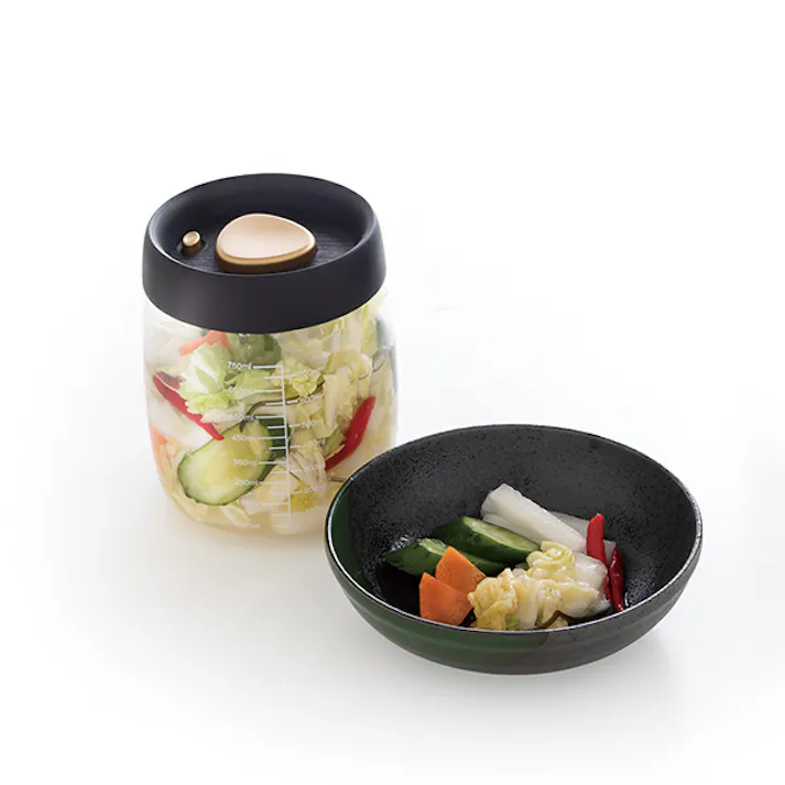 【プッシュで時短 真空ポット 大(800mL) お得な2個セット】 ちあふる 大容量でまとめ保存 押すだけ真空 作り置き シリアル 乾物 4571414693691