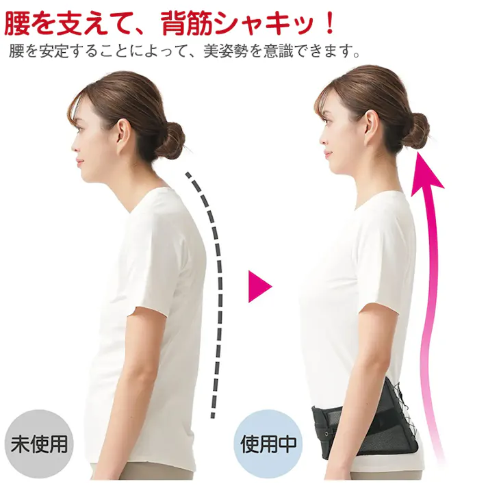 【Dr.PRO シャキット腰ベルト ワイド L-LLタイプ】 ちあふる 腰をしっかりサポート 姿勢ケア 面ファスナー 調整可 通気 男女兼用 仕事 家事 4571414698207