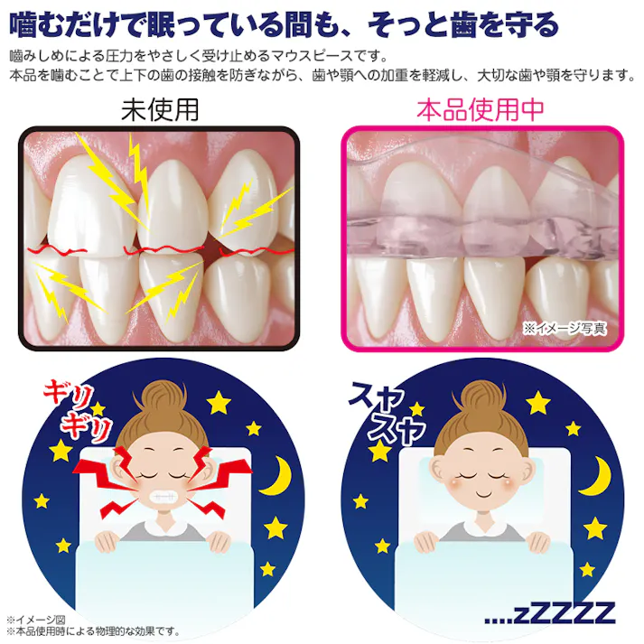 【Dr.PRO ナイトマウスピース お得な2個セット】 ちあふる 家族で使える就寝サポート 口呼吸対策 いびき 歯ぎしり 調整可 ケース付 4571414698795