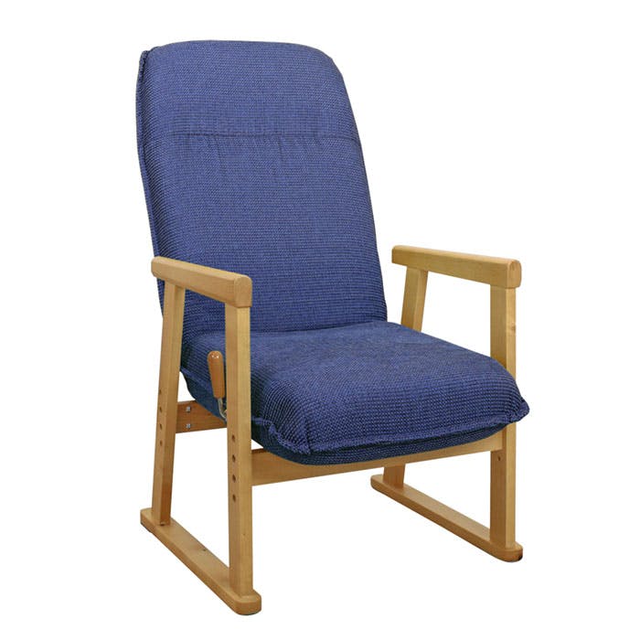 座椅子 ポケットコイル リクライニング 肘掛け 肘付き高座いす ハイタイプ 組立式 敬老 おしゃれ