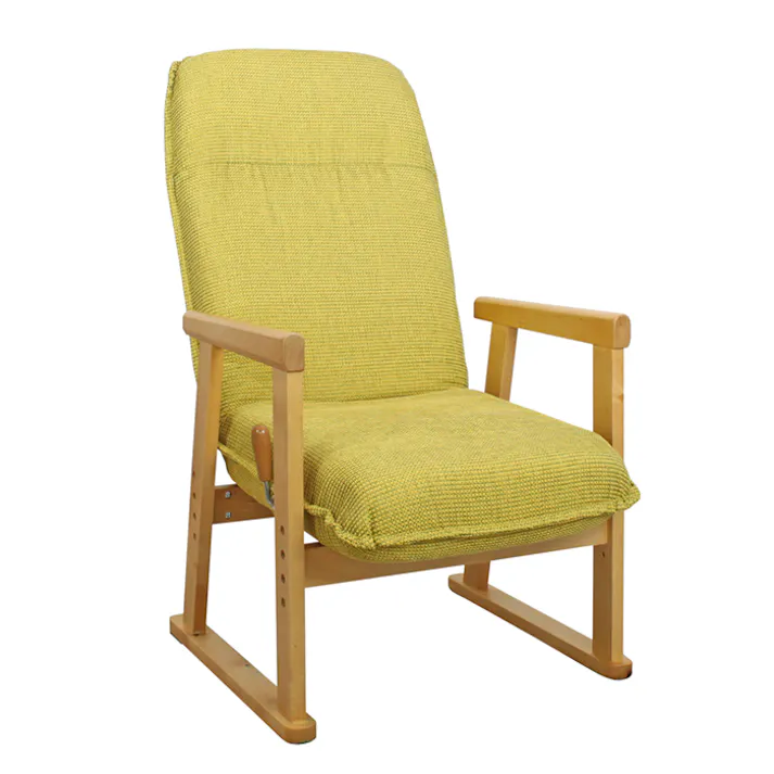 座椅子 ポケットコイル リクライニング 肘掛け 肘付き高座いす ハイタイプ 組立式 敬老 おしゃれ