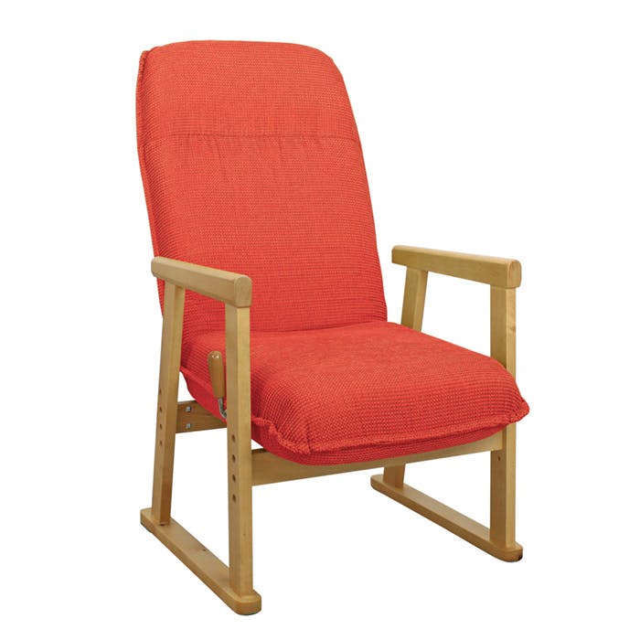 座椅子 ポケットコイル リクライニング 肘掛け 肘付き高座いす ハイタイプ 組立式 敬老 おしゃれ