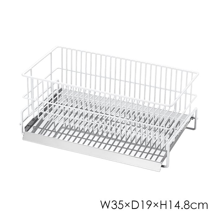 水切りラック 水切りかご 中サイズ ステンレス 水が流れる 斜めトレー 日本製 燕三条
