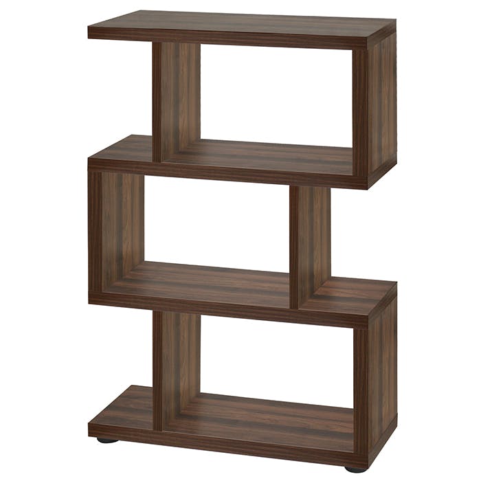 オープンラック 木製 スリム 3段 s字 幅75cm 奥行30cm サイドラック