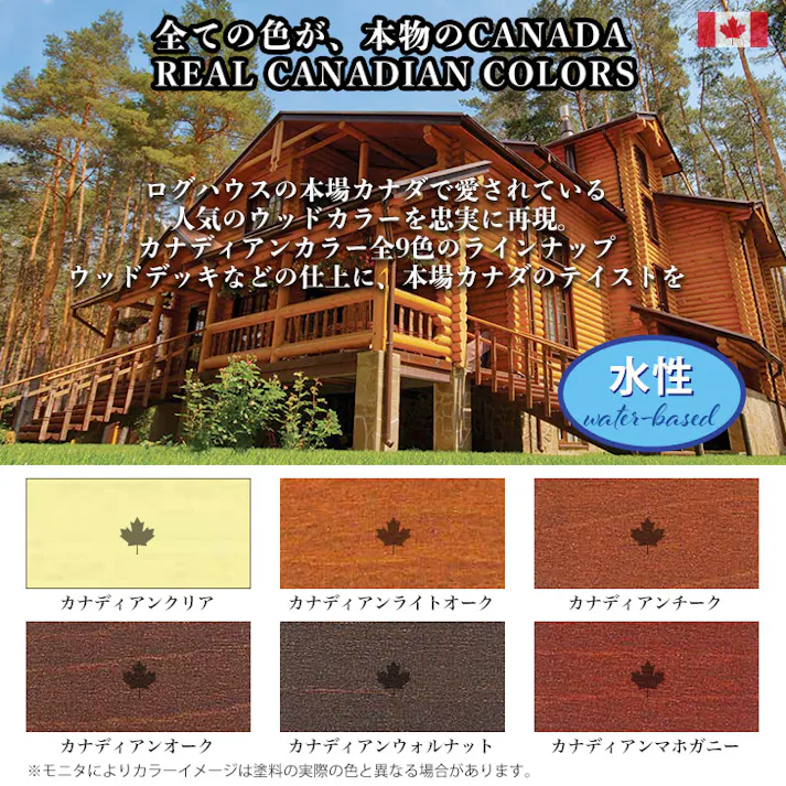 CANADAの本物。 水性 カナダフォレスト 1L 全6色 木材保護着色塗料 水性 塗料 木部用 防虫 防腐 防カビ